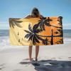 1pc Tropical Sunset with Palm Trees and Birds 2D Printed Microfiber Beach Towel, Quick Dry Super Absorbent. Great for Beach