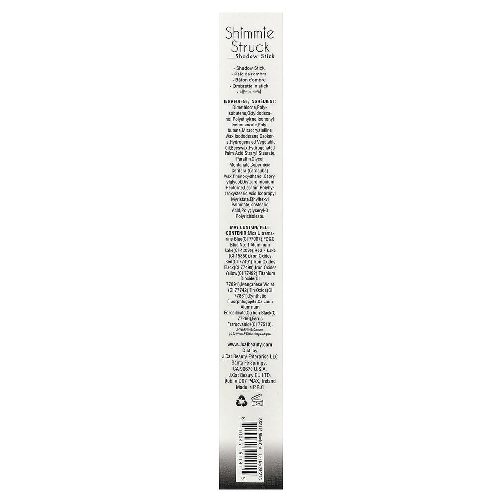 J.Cat Beauty, Shimmie Struk, Shadow Stick, SSS112 Blackout, 2g (0.07oz)