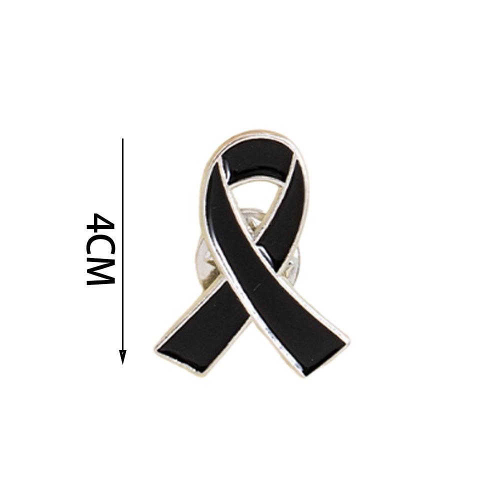 New Portable Memorial Black Ribbon Brooch Souvenir Black Alloy Badge Accessory Queen Black Badge Pin For Funerals and Mourning