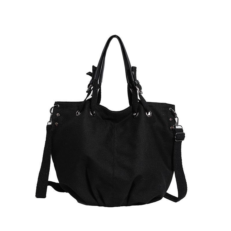 Japanese retro large-capacity tooling canvas bag multi-functional shoulder messenger bag, college student commuting portable tote bag