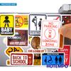 20/30/50Pieces, Warning Sign Stickers Set, Spoof Danger Caution Slogan, for Helmet Phone Laptop Motorcycle Car, Fun Sticker Pack
