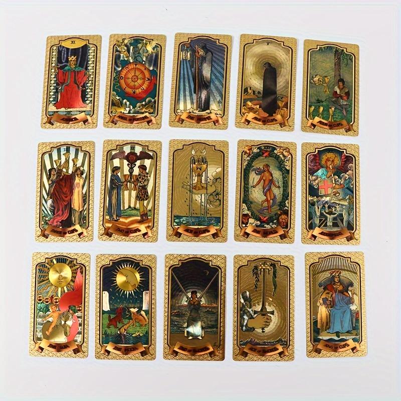 Casual Party Game Waterproof Plastic Colorful Printed gold Gold Stamping Tarot Board Game Cards