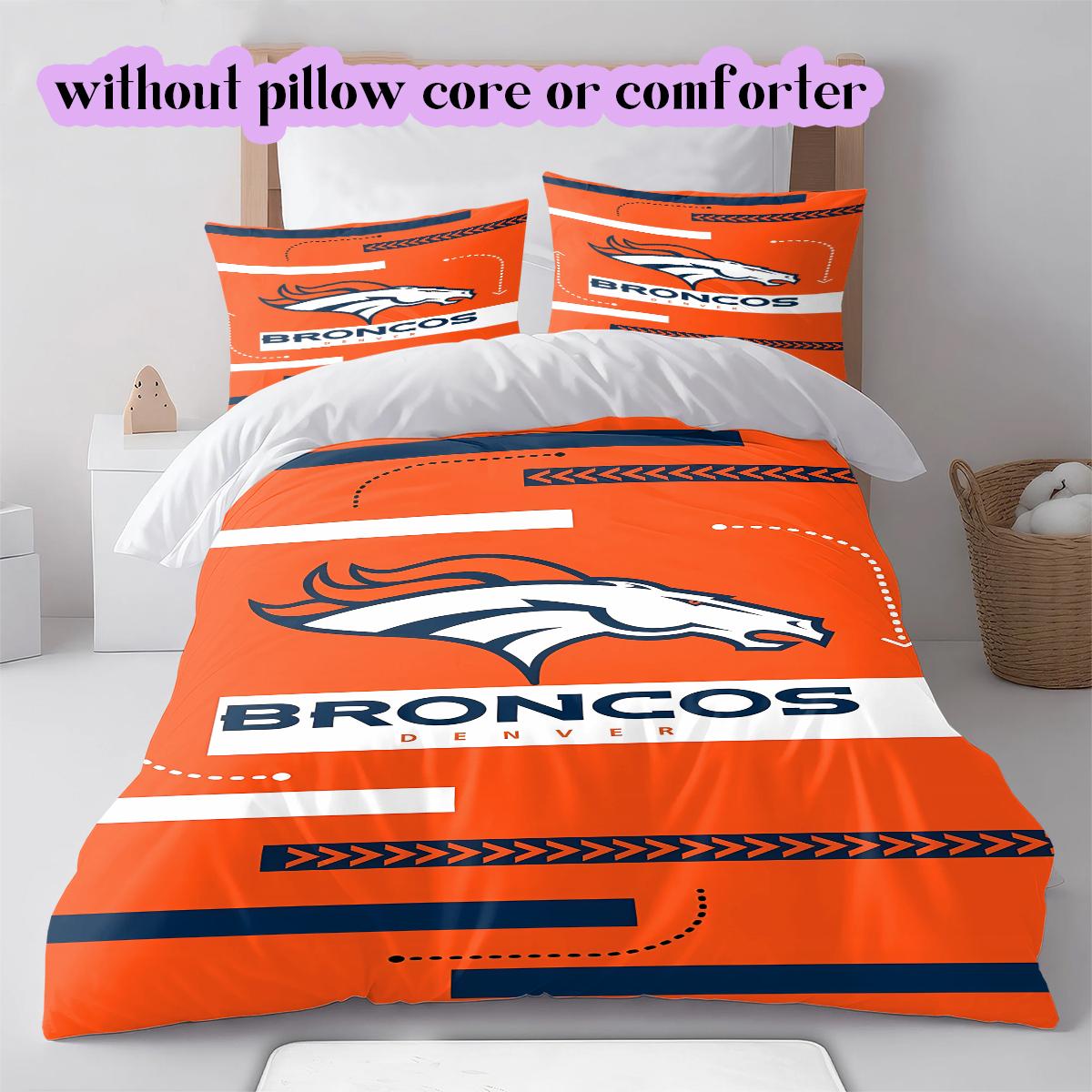 

Denver Broncos Pattern Bedding Quilt Set Quilt Cover Pillowcase Home Decoration Birthday Gift (1 * duvet cover + 2 * pillowcase, without core) 135x200cm