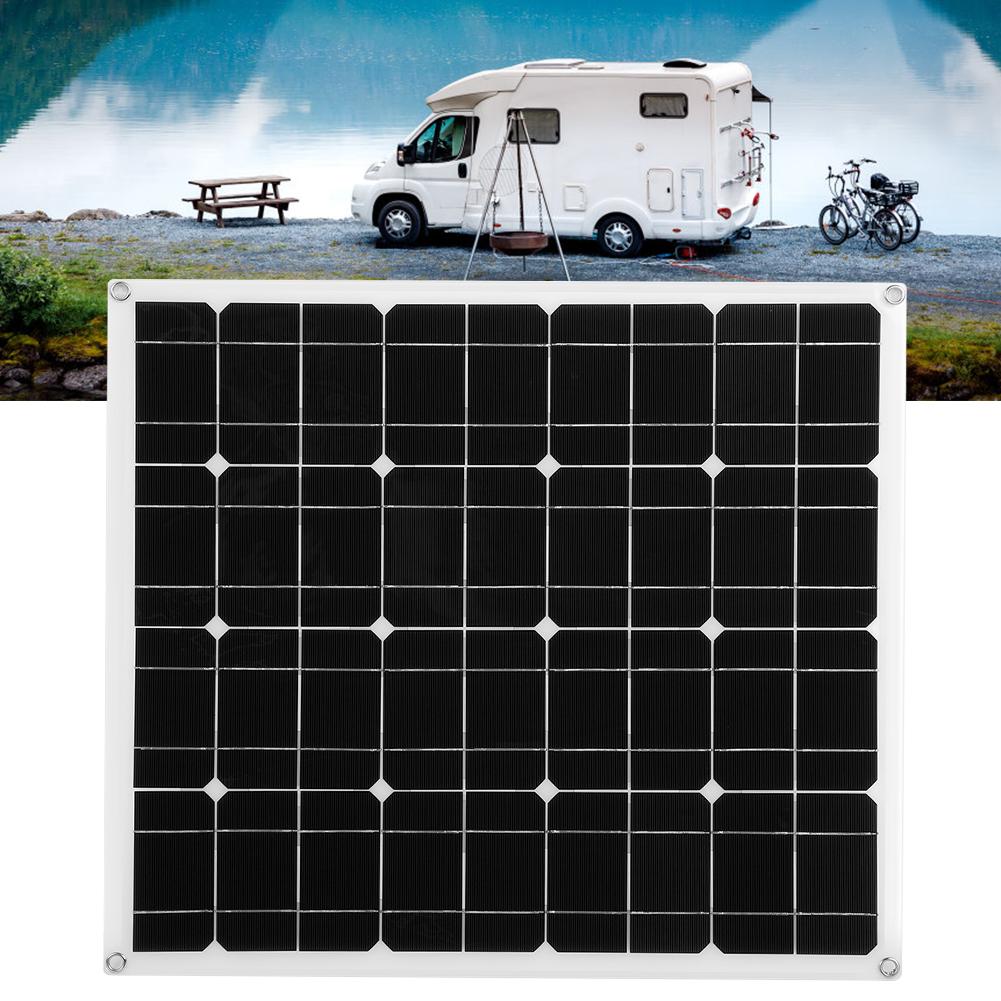 60W 18V Solar Panel IP65 Monocrystalline Dual USB 12V/5V DC Flexible Battery Charger for Car RV Boat