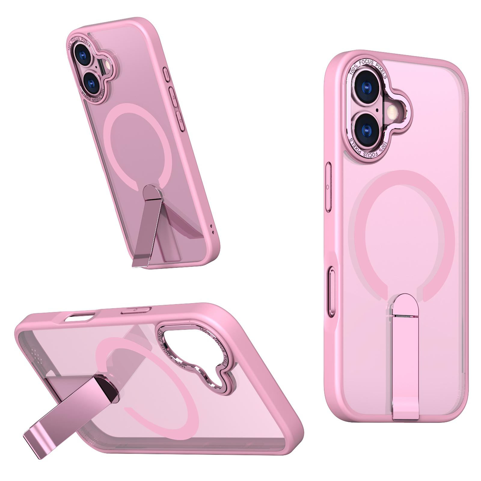 

For iPhone 17 Case Compatible with MagSafe Kickstand TPU + Acrylic Phone Cover