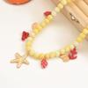Beaded Necklace With Shell Beads And Geometric Pendant For Women