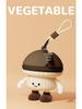 Q Version Cartoon Vegetable Silicone Keychain Earphone Coin Mini Bag Pendant for Kids