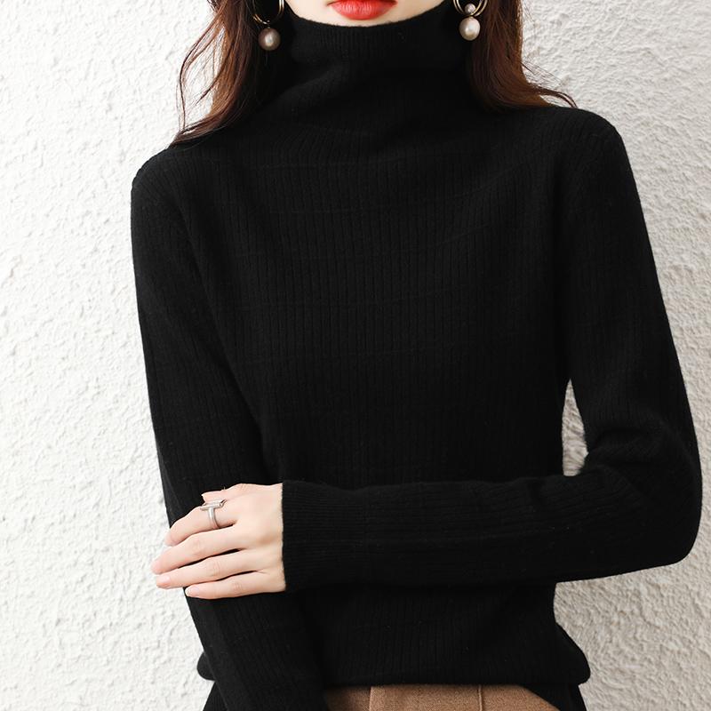 Dame genser Turtleneck MODERN NEW SAGA Vinter Myk Varm Ull Gensere Strikket Genser Høst Dame Genser Strikket Topp