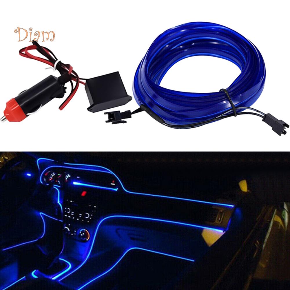 4m 12V Car Auto Styling Flexible Interior Decor Strip EL Wire Cable Light Lamp
