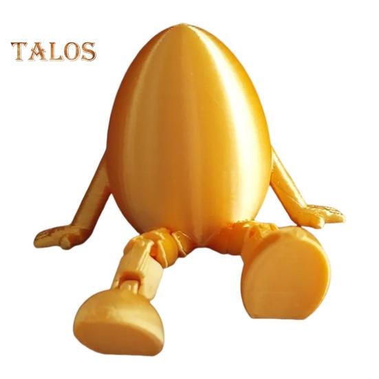 

Напечатанное на 3D-принтере пасхальное яйцо, настольный декор, украшение для яйца, шарнирная игрушка-яйцо с гибкими шарнирами для наполнителей пасхальной корзины, принадлежности для охоты на пасхальные яйца A золотистый