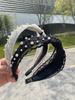 New Beaded Lace Headband Wide-Brimmed Knotted Headband Women's Fashion Face Wash Sweet Retro Headwear