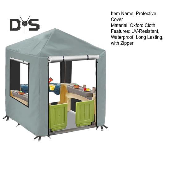 Outdoor Kids Playhouse Cover with Zippers Window Waterproof UV-Resistant Simple Installation Playhouse Protector Cover