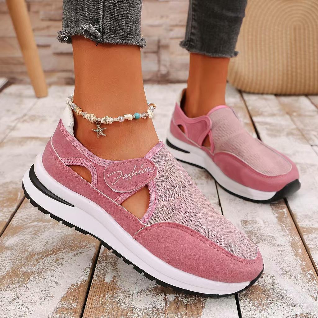 Large Size Casual Single Shoes Women's Spring and Summer New Women's Shoes Thick-soled One-pedal Fly-woven Shoes Children's Casual Mesh Shoes