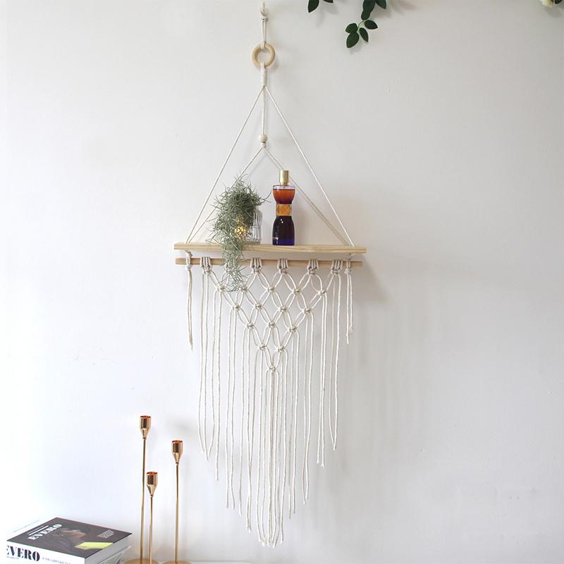 Handmade Tassel Tapestry Wall Hanging Shelf Macrame Wall Hanging Shelf