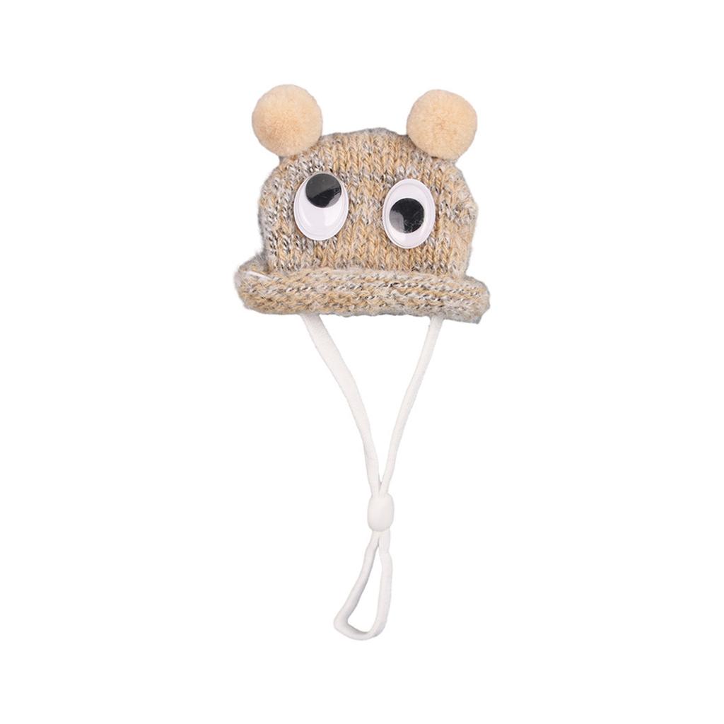 Knit Hamster Hat Guinea Pigs Hat with Adjustable Strap Lightweight Soft Comfortable Knitted Tiny Hat for Hamster Rabbit