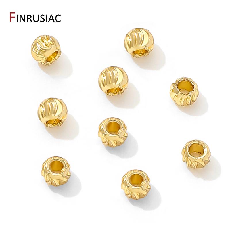 

18K Gold Plated Brass Striped Cut Flower Spacer Beads,Separators Beads For Bracelets,DIY Needlework Jewelry Making Accessories 2.5mm-50 pieces