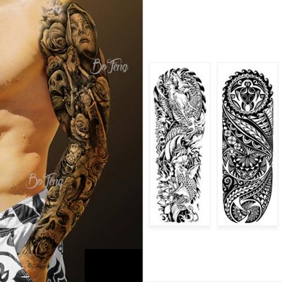 Gorilla Long Sleeve Tattoo Sticker Tattoo Irezumi Large, Mixed 2 Types, 1 Set