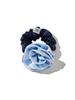 Kijun Satin Corsage Scrunchie Sky Blue Navy