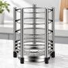 Utensil Holder with Drainage Tray Ventilated Chopsticks Organizer Silver