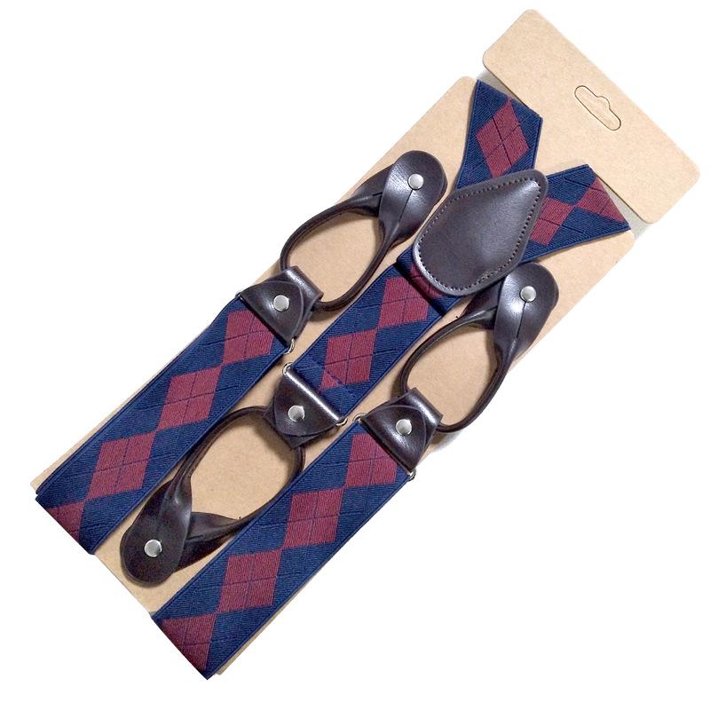 Wysokiej Jakości Elastyczne Szelki Męskie Codzienne na 6 Klipsów i Guziki