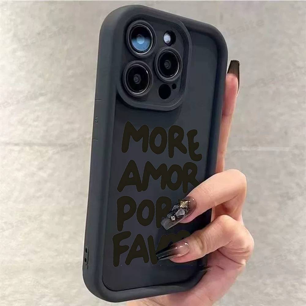 Love Heart More Amor Phone Case For IPhone 16 15 14 Plus 13 12 11 17 Pro Max Pro Soft Cover
