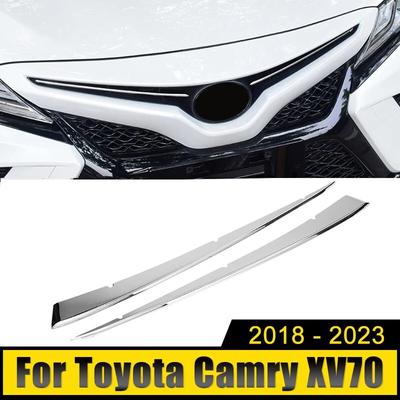 Toyota Camry XV70 SE XSE 2018- 2022 2023 için Paslanmaz Çelik Araba Ön Tampon Alt Izgara Kaplama Kapağı Orta File Parlak Şeritler