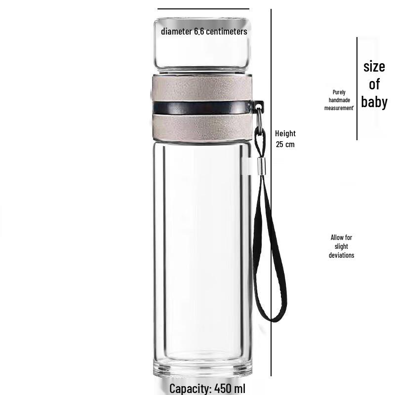 Shangqi Double-Layer Borosilicate Glass Tea Infuser Bottle