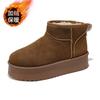 Winter Velvet Snow Boots Women's Shoes Korean Version Versatile One-pedal Thickened Warm Short Boots Thick-soled Casual Cotton Shoes Two Cotton