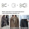 10 Pairs Collar Hook Buttons Windbreaker Metal Invisible Buttons Pants Invisible Clothing Hooks Coat 3 Sizes