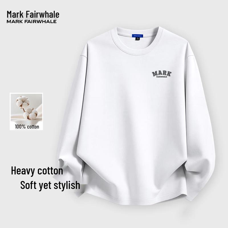 MARK FAIRWHALE Men s Loose Fit Cotton Long Sleeve T-Shirt 4XL