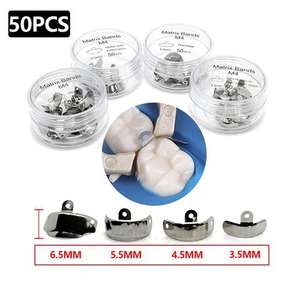 50PCS Dental Matrix Bands Sectional Contoured Metal Matrices For Teeth Replacement Dentistry Material