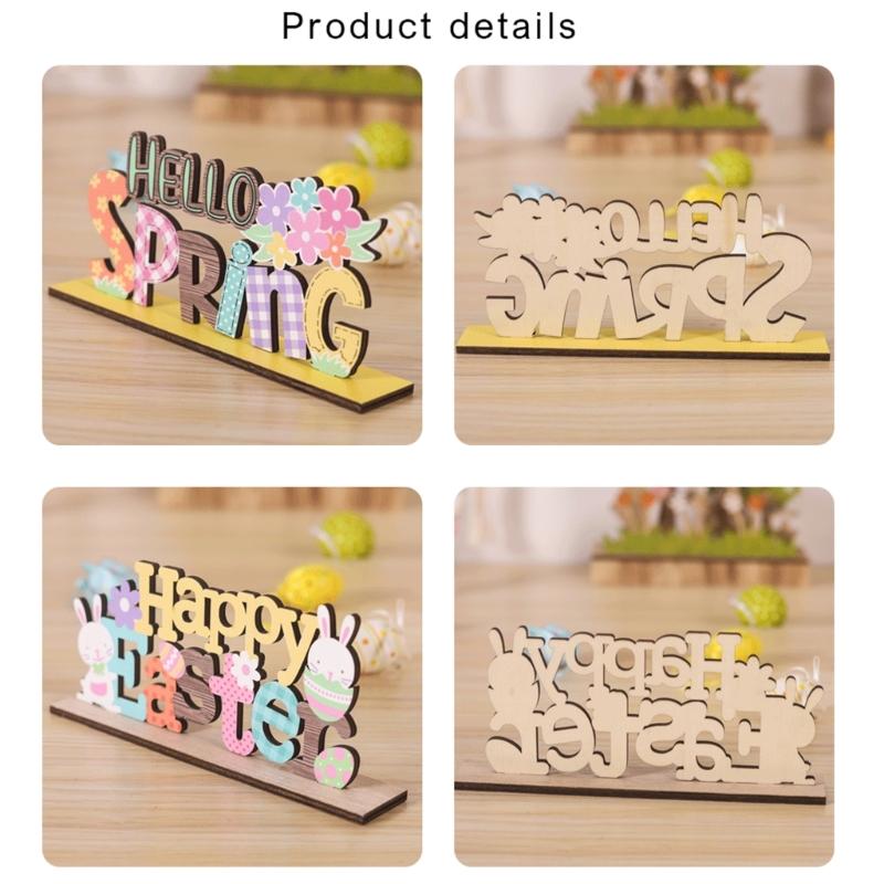Easters Decors Tabletop Centerpieces Signs,Easters Bunnies Wood Table Signs,Easters Decorations for Home Table Decors