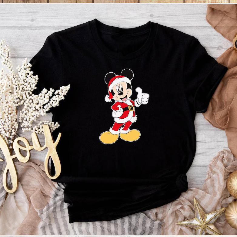 Cute Mickey Santa Christmas Tshirt Unisex