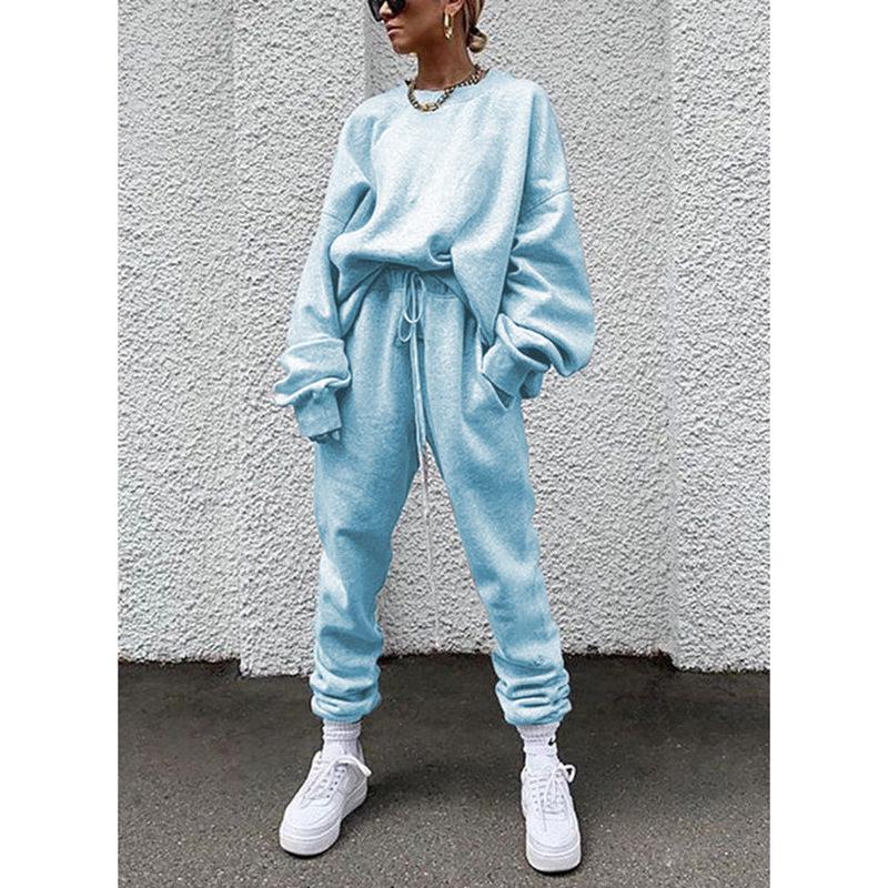 

Women s Solid Color Long Sleeve & Pants Casual Set - Autumn 2021 Collection Extra Large