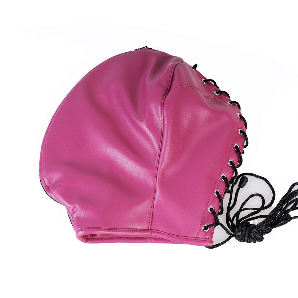 Lace Eye-Exposed PU Training Mask: Soft, Fully Wrapped Leather Restraint