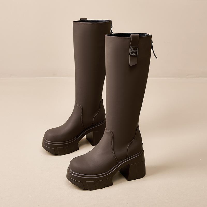 

2025 новые рыцарские сапоги на толстой подошве тонкие сапоги на толстом каблуке с высоким голенищем сапоги на ультравысоком каблуке детские ботфорты 40 коричневый