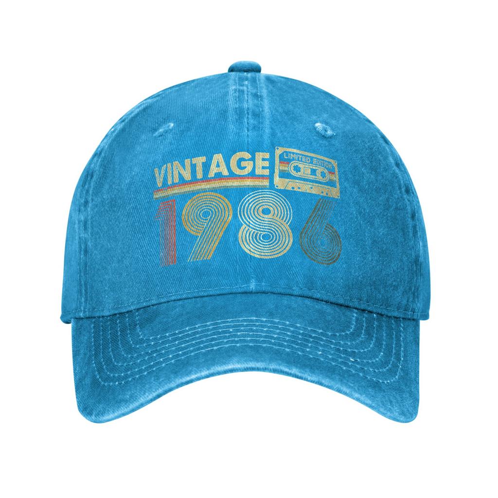 Summer 40th Birthday Vintage 1986 Cassette Tape Baseball Cap Sun Washed Trucker Hat Men Fitted Retro Tennis Skate Baseball Caps