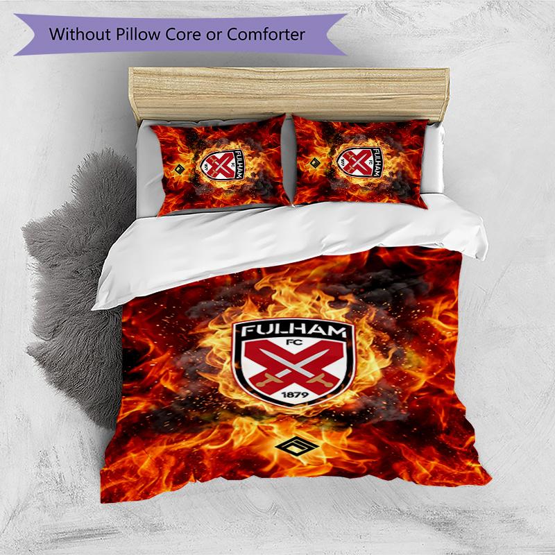Set Lenzuola Fulham Calcio Stampato 3 Pezzi, Comodo Set Copripiumino per Camera da Letto Amico della Pelle