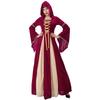 Mittelalterliches Hofköniginnenkleid, Kapuzen-Vintage-Vampir-Zombie-Hexenkleid, aristokratisches Prinzessinnenkleid