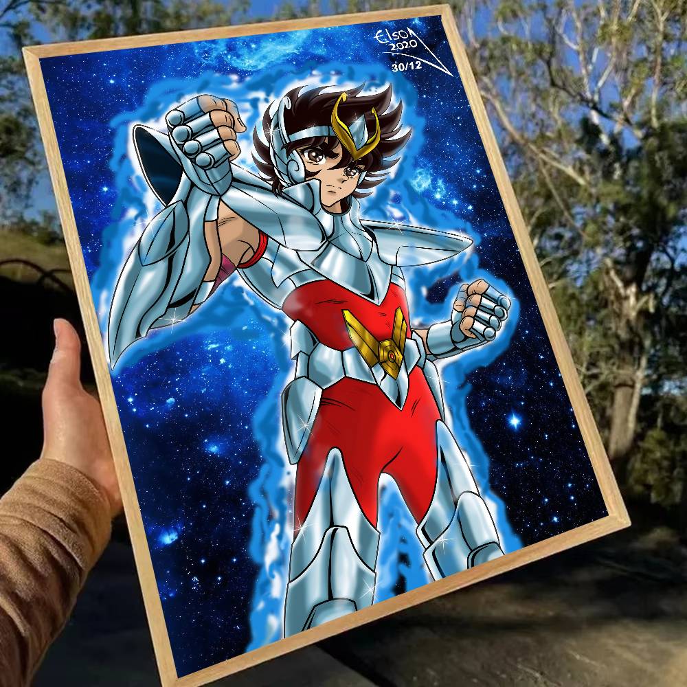 Anime S-Saint Seiya Poster Waterproof Wall Art Sticker For Bar Living Room Vintage Room Decor High Quality Print Gift