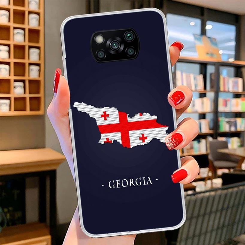 Georgia Flag Cover Phone Case For Xiaomi Poco F7 Ultra X7 X6 X5 Pro M7 Redmi 15C 15 13C 13 12C 12 10C 10 9A 9C 9T 9 Shell Poco X