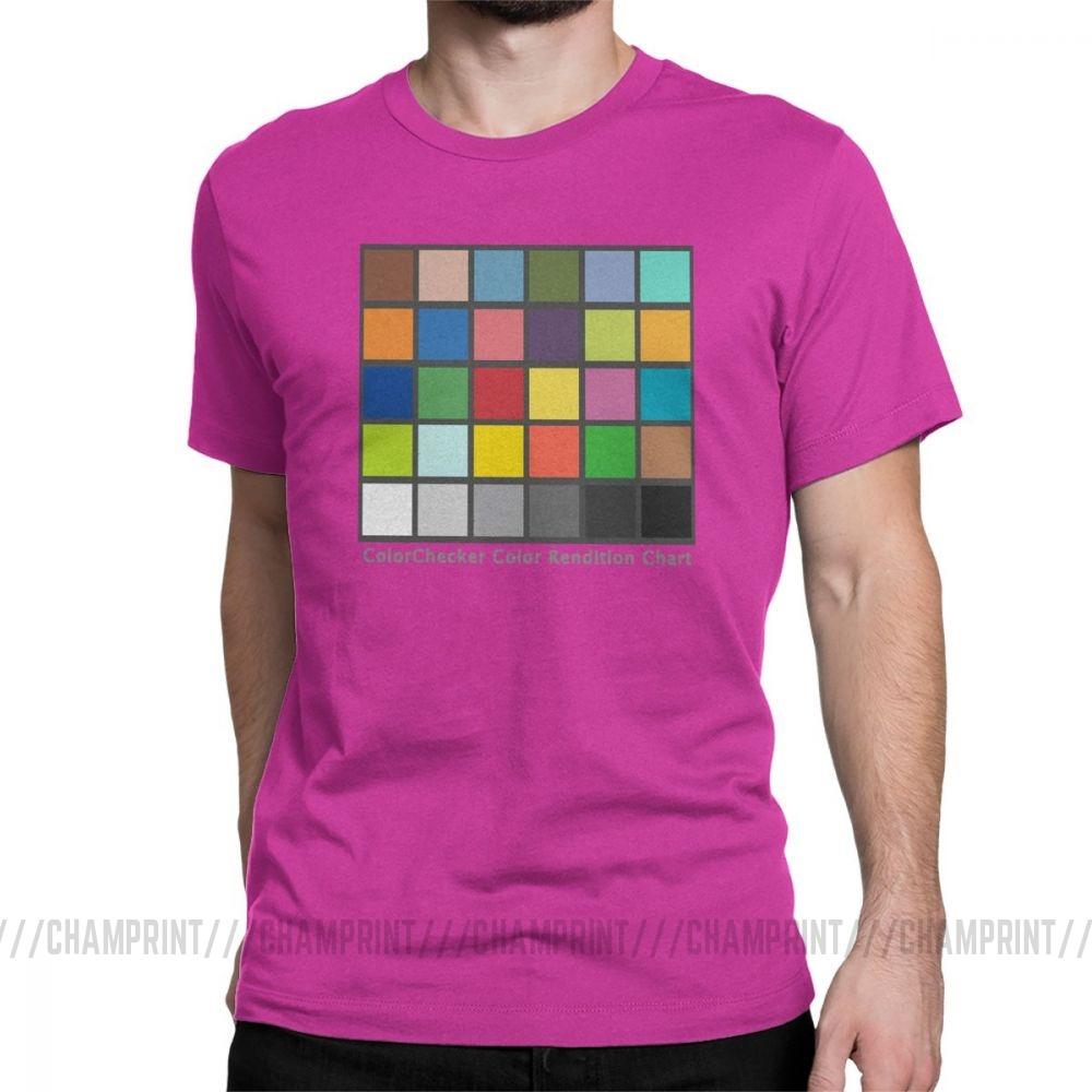 Herren Color Checker Tabelle T-Shirt Vintage Baumwolle T-Shirt Kurzarm Fotograf T-Shirt Rund