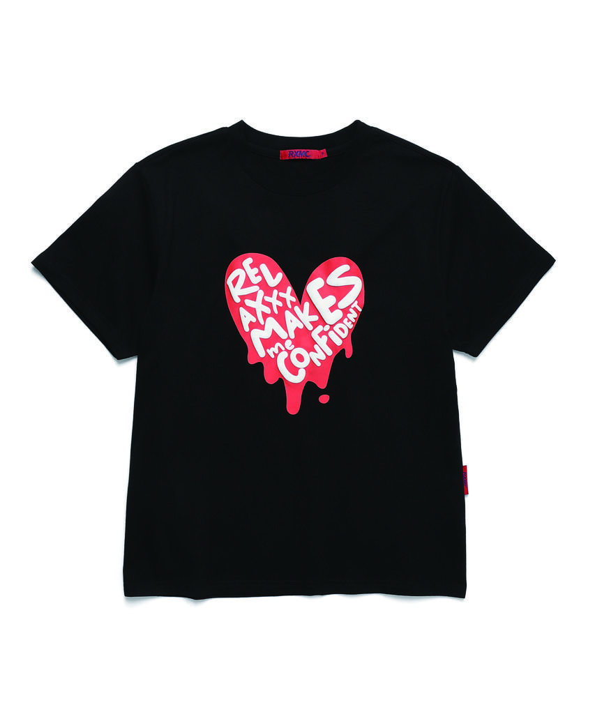RXMC Melting Heart Graphic Short Sleeve T-Shirt_Black