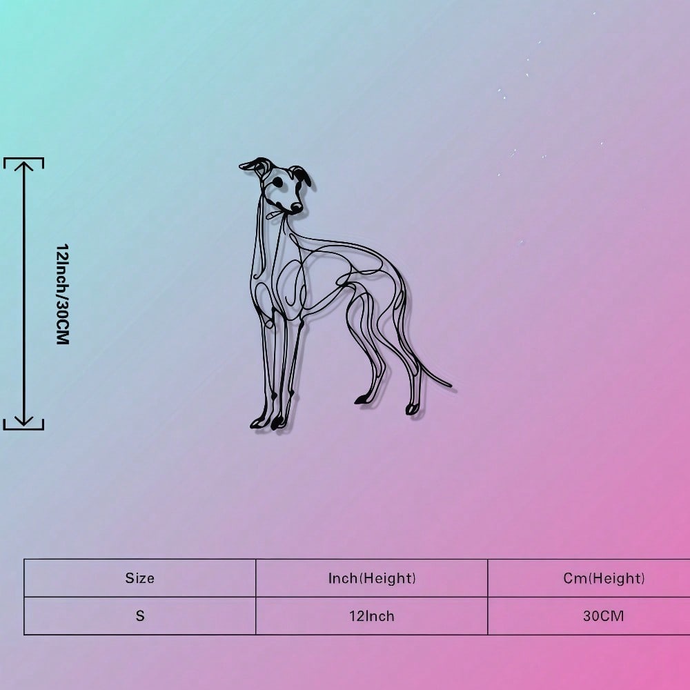 Vintage Minimalist Greyhound Metal Wall Art Statue Home Decor Gift