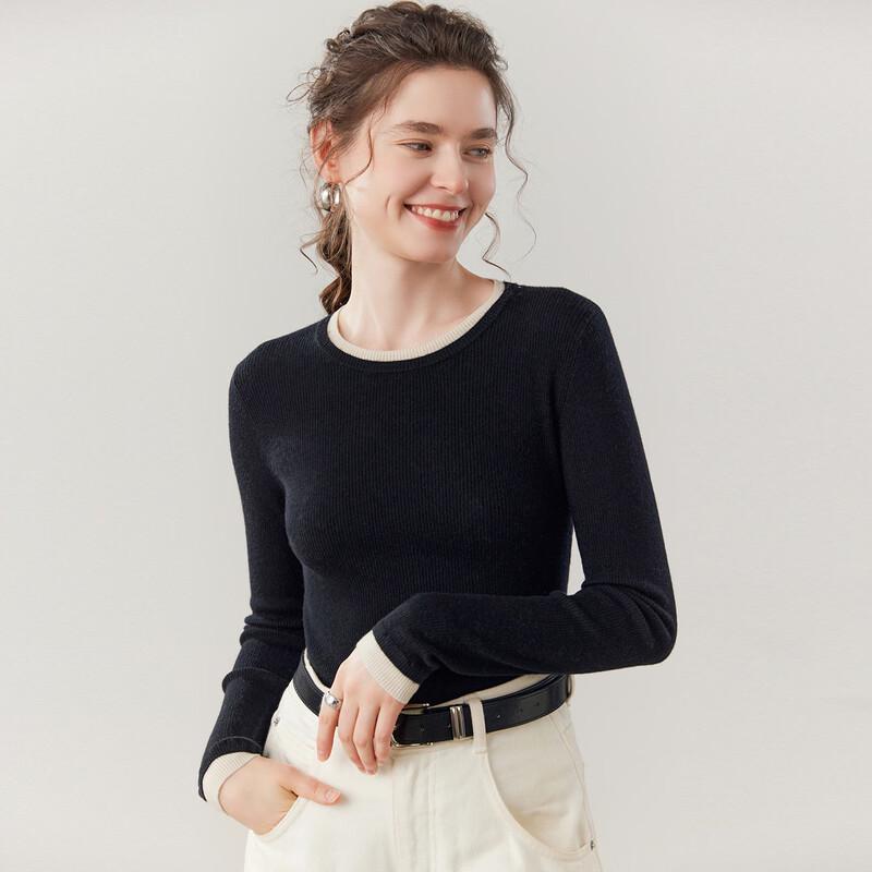 Fanzhen Women's Slim-Fit Round Neck Cashmere Sweater