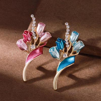 Elegant Fairy Rose Diamond Brooch - High-Grade Fresh Design for Women, Anti-Exposure Pin Accessory