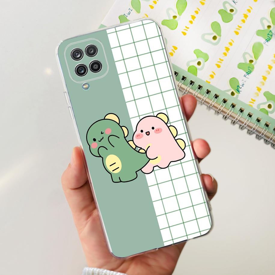 For Samsung Galaxy A12 Case Transparent Cover Fashion Flower Slim Soft TPU Phone Case For Samsung A12 SM-A125F M12 F12 A 12 Capa