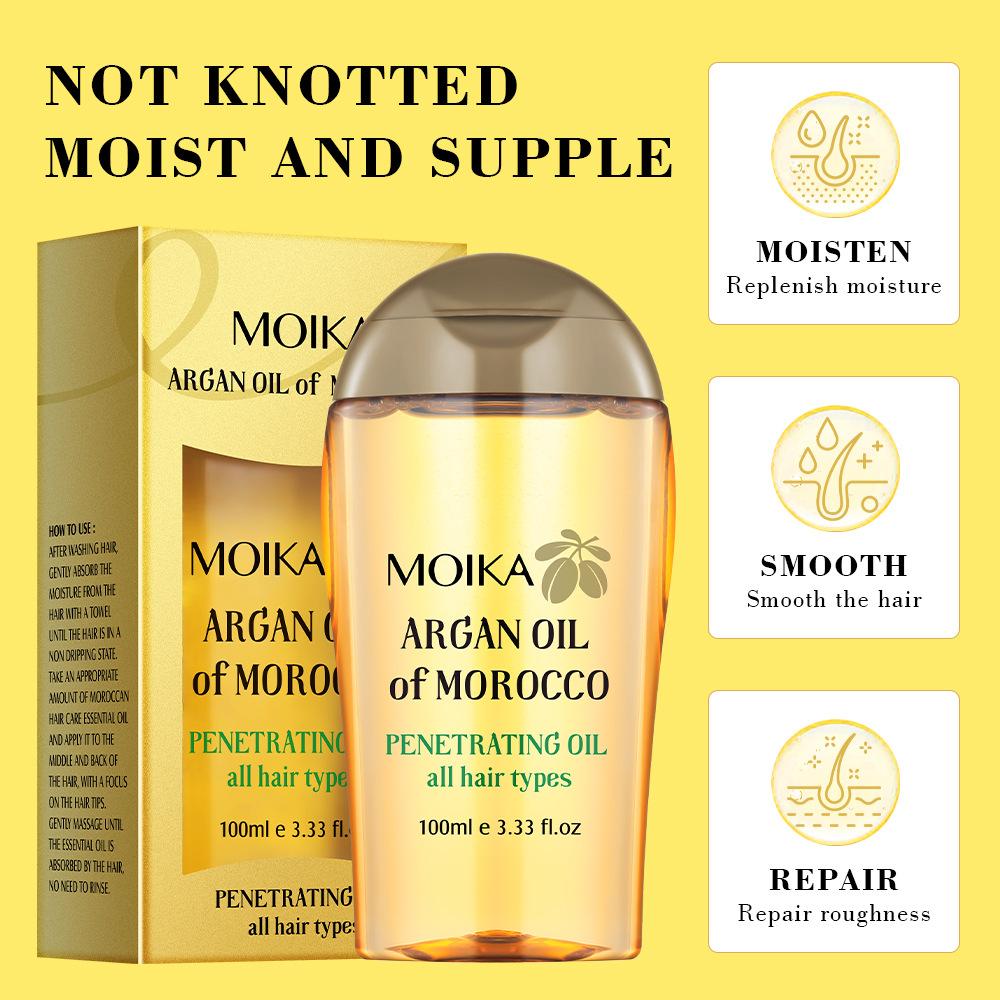 Argan Oil Hair Serum Hair Care Treatment Repair Dry Frizz Control Nourish Smooth Portable Travel Size