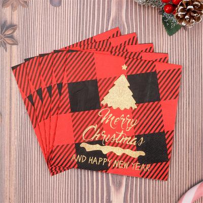 20pcs/Pac 33*33cm 2-Ply Disposable Party Napkin Christmas Pattern