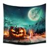 American Halloween Printed Tapestry Horrible Cartoon Pattern Hanging Cloth for Living Room Pumpkin Bat Wall Carpet Decoration